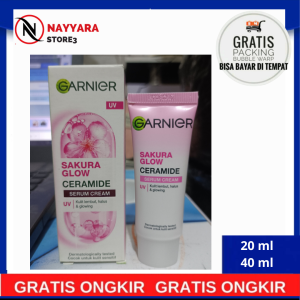 BARU ! Garnier Sakura Glow Ceramide Serum Day Cream 20 ml UV / Menjadikan Kulit Wajah Halus Lembut dan Glowing