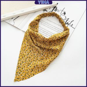 Yiha ที่คาดผมพิมพ์ลาย พิมพ์ลายดอกไม้ ทรงสามเหลี่ยม สปอตสินค้า printe Maygo