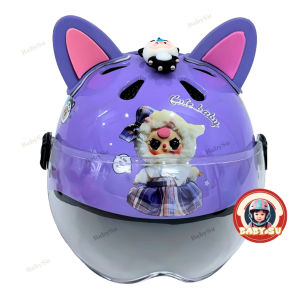 Nón bảo hiểm trẻ em hình Baby Three siêu hot kèm tai mèo dễ thương. Nón bảo hiểm chính hãng Long Thanh đạt chuẩn ATGT