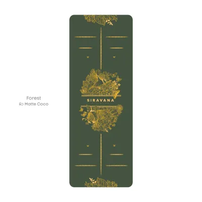 SIRAVANA YOGA MAT รุ่น NEW HARMONY หนา 6mm เสื่อโยคะยางพาราธรรมชาติ 100% ผิวVegan Leather แบบ Matte Coco
