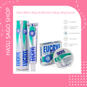 [GIẢM 5% ĐƠN 129K]Combo BỘT + KEM đánh tẩy trắng răng Eucryl - Anh Quốc