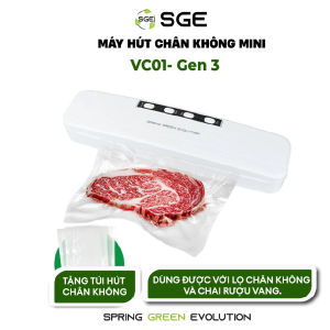 Máy Hút Chân Không Cầm Tay SGE VC01- Gen 3 Nhỏ Gọn Hàn Hút Chân Không Nhanh Khoẻ Dễ Sử Dụng - Tặng Kèm Túi Hút Chân Không