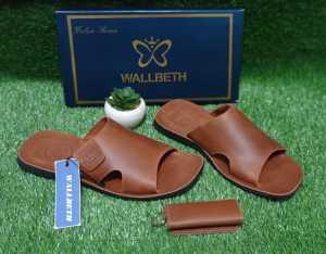 SANDAL PRIA FULL KULIT SAPI merek WALLBETH TERBARU TERMURAH NYAMAN DI PAKAI SIAPAPUN KEMANA PUN   SENDAL LEBARAN 2023