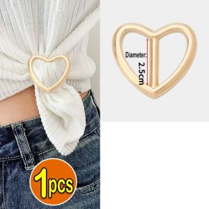 4Pcs New Fashion Corner Buckle Clothes Hem Waist Knotted Brooches Heart Butterfly Metal Hijab Scarf Ring Button Shirt T-shirt Fixed Buckle Accessories