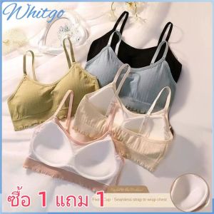 ซื้อ 1 แถม 1 สายรัดปรับได้สาวชั้นในสาว รวบรวมชุดชั้นในป้องกันการลดลงสำหรับผู้หญิง ชั้นในสไตล์กีฬาสีแข็ง