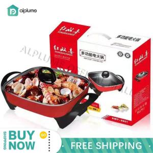 ALPLUME Multi-Function Electric Hot Pot Portable Non-Stick Adjustable Temperature Stainless Steel Electric