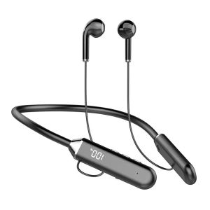Neckband Headphones LED Digital Display Waterproof HiFi Stereo Noise-Canceling Fast Charge Earphones