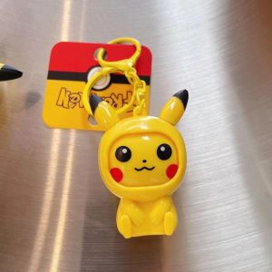 CHCA ของเล่นเด็กเล่น พวงกุญแจเปลี่ยนใบหน้า ที่วางกุญแจ กระเป๋าเสน่ห์ ตุ๊กตาเปลี่ยนหน้า สร้างสรรค์และสร้างสรรค์ อะนิเมะ จี้ปิกาจู ของขวัญเล็กๆ