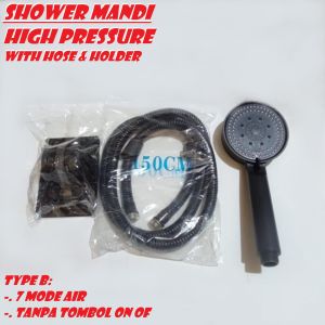 Kepala Shower Mandi Premium Shower Head Set 5 / 7 Mode Adjustable Shower Dengan Holder dan Selang Portable