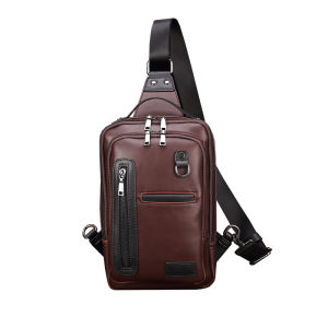 New Fashion Crazy Horse Genuine Cowhide PU Leather Shoulder Sling Bag Fashionable and Utilitarian Cross Body chest Bag for Traveling Camping Business