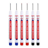 6Pcs/Set 20m Deep Hole Long Nib Head Markers For Metal Perforating Pen Waterproof Bathroom Woodworking Decoration Multi-Purpose