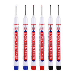 6Pcs/Set 20m Deep Hole Long Nib Head Markers For Metal Perforating Pen Waterproof Bathroom Woodworking Decoration Multi-Purpose