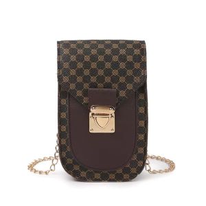 QV SHOP สไตล์ย้อนยุคเรขาคณิตพิมพ์กระเป๋าโทรศัพท์มือถืออินเทรนด์2024แฟชั่นสุภาพสตรีไหล่ข้างเดียวกระเป๋า ผู้สื่อสาร ที่ไม่ซ้ํากันถุงห่วงโซ่หนึ่งชิ