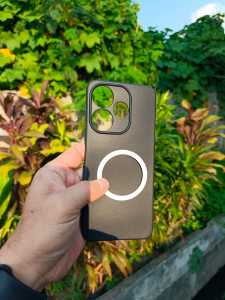 Case Xiaomi Redmi 13 Silikon Black Premium Ring Magsave Standing Tali Lanyard Soft Casing Handphone