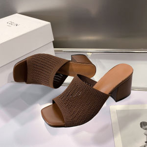 [Free Shipping] 2026 Spring Large Size Chunky Heel Slippers for Women Open-Toe Slide Sandals Fashionable High-Heeled Sandals Comfortable Large Size