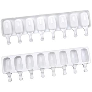 2Pieces Professional Oval Ice Creams Maker Molds Grade Silicone Nonstick Freezing Trays