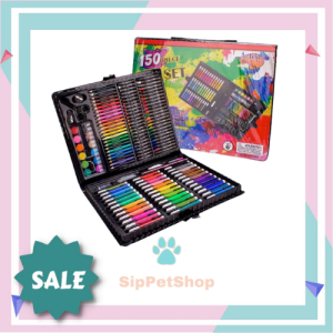 Crayon Set Koper 150 Pcs Oil Pastel/ Pensil Warna Set Alat Menggambar Mewarnai Melukis Anak