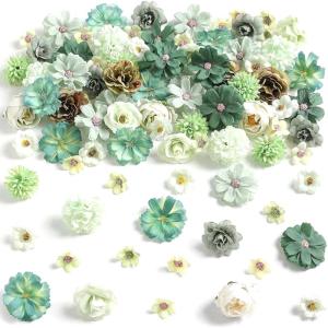 80Pcs Artificial Flower Heads 25-43mm Realistic Flower Buds For Wedding Bouquets Floral Arrangements Home Decoration