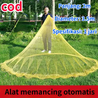 jala ikan sungai murah，jaring ikan sungai 1 inchOutdoor fishing net hand thrown net fishing net large frisbee American style high-strength single filament wire steel pendant diameter approximately 12.5 feet height approximately 6.6 feet