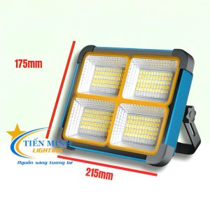 Đèn pha xách tay năng lượng mặt trời 200W có sẵn 6 pin siêu sáng khả năng chống nước tốt