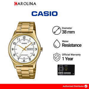 Jam Tangan Pria Casio General MTP-V006G-7B White Dial Gold Stainless Steel Band