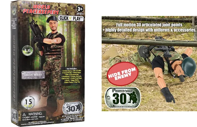 Click N Play Military Green Beret Elite Force Swat 12-Inch Action