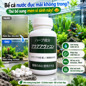 Men Vi Sinh Bể Cá – Vi Sinh Làm Trong Nước Hồ Cá Phân Hủy Chất Hữu Cơ Hỗ Trợ Xử Lý Amoniac Nitrit Khử Mùi Tanh