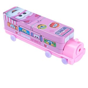 D-isney Creative Car Double-layer Stationery Pen Box Mickey Marvel Student Childrens Pencil Case with Pencil Sharpener School Supplies Gift