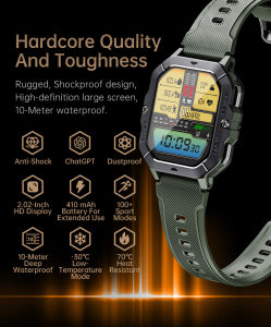 2025 OUTDOOR SMART WATCH ANTISHOCK CHATGPT AI SPORT HD LONG BATTERY WATERPROOF HEAD RESISTANT