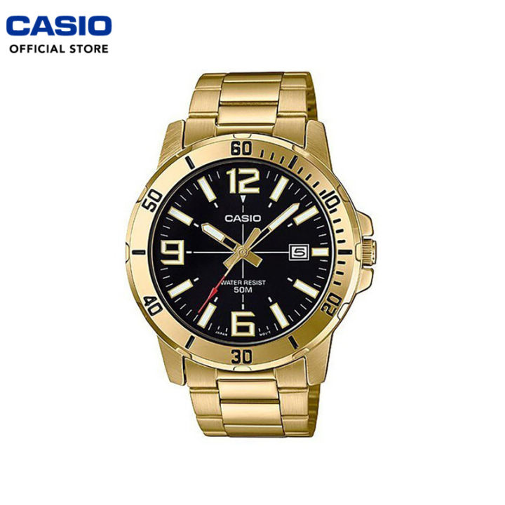 Casio (MTP-VD01G-1BVUDF) Gold Stainless Strap 50 Meter Quartz Watch for Men | Lazada Philippines