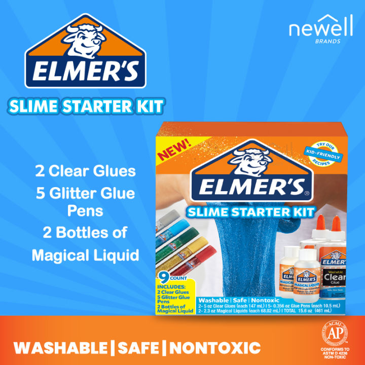 ELMER'S EVERYDAY SLIME STARTER KIT - CLEAR GLUE, GLITTER GLUE PENS ...