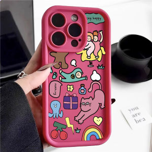 Compatible with iphone 14 Pro Max Phone Case Cute animal doodle 12 13 14 15 11 Pro Max Casing silicone xr xs Max 7 8