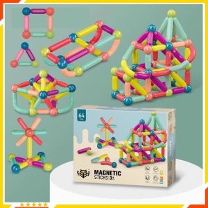 Đồ Chơi Xếp Hình Nam Châm 64 Chi Tiết Freeship Nam Châm Xếp Hình Thông Minh - Đồ Chơi Giáo Dục Cho Bé