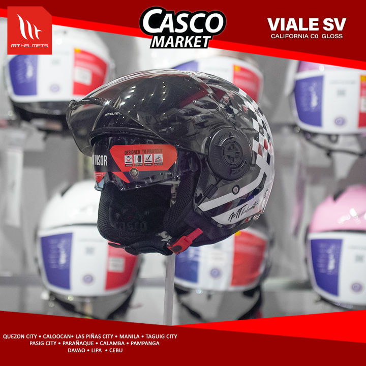 lazada helmets MT HELMET VIALE CALIFORNIA HALF FACE MOTORCYCLE HELMET Helmet Mountain Bike  Mt Helmets Jet - Lazada
