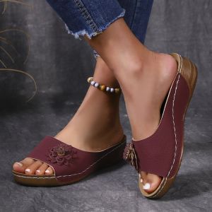 Free Shipping WomenS Slippers Summer WomenS Outdoor Wedge Heel Floral Sandals WomenS Beach Shoes WomenS Slippers Summer WomenS Outdoor Wedge Heel Floral Sandals WomenS Beach Shoes