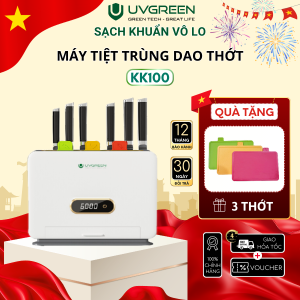 Máy tiệt trùng sấy khô dao thớt UVGREEN KK100 - Sấy Khô 70°C Khử khuẩn UVC 99.99% Công Nghệ UVC LED Bảo Hành 12 Tháng