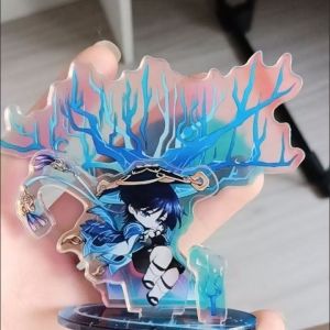 Wanderer Acrylic Standee Holographic Wish Tree Backdrop Chibi Anime Boy Tabletop Display for Collector Shelf Room Decor Gift 1pc