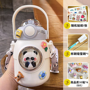 Kids Water Bottles with Straw 316 Stainless Steel Thermal Jug for Girls Cute Childrens 700ml Large Capacity Kettle Kawaii Cartoon Student School Travel Drinking Bottle