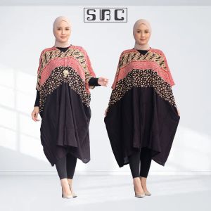 Dress batik kaftan wanita jumbo ramadhan terbaru
