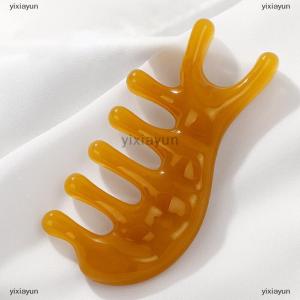 [COD] yixiayun Hair Comb Scalp Relax Acupoint Massager Portable Massage Comb Five Wide Tooth Comb Acupuncture Therapy Anti-static Smooth Hair