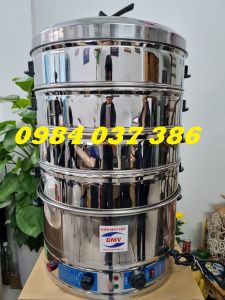 Nồi hấp bánh bao bánh bò 3 tầng công nghiệp nồi đường kính 47cm