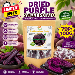 BUY 1 GET 1 Soft Dried Purple Sweet Potato Healthy Vegan Snack No Preservatives Gluten-Free