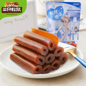 Three Squirrels - Curly Fruit Dan Peel 208g Casual Snacks Preserved Fruit Hawthorn Candied Fruit Roll Hawthorn Slices卷卷果丹皮 休闲零食果脯山楂蜜饯卷山楂片