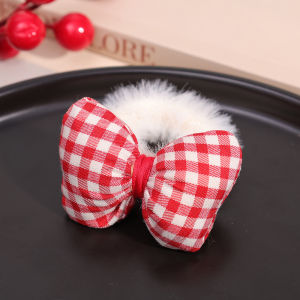 Red Bow Plush Children Hair Tie Cute Girl Bun Ponytail Elastic Towel Hair Rope Sweet Hair Accessories Headdress