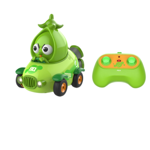 ZHONGMEET 2.4G Pea Remote Control Car 360° Rotating LED Lights Eggplant RC Racing Car Cool Simulation Design Vegetable Car Toy Boys