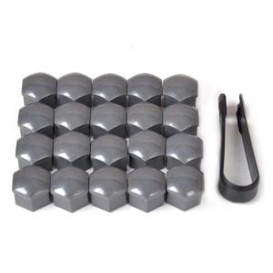 Car Wheel Nut Caps 20Pcs Car Tired Wheel Center Nut Protections Cover Bolt Cap Dark Gray