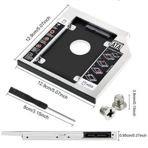 9.5/12.7mm All-aluminum Hard Drive Bracket: A Comprehensive Guide\\n\\n What is a Second HDD Caddy SATA 9.5mm/12.7mm All-aluminum Hard Drive Bracket?\\n\\nA Second HDD Caddy SATA 9.5mm/12.7mm All-aluminum Hard Drive Bracket is a small, lightweight, and durable aluminum bracket designed to hold an additional hard drive or SSD in laptops equipped with a CD-ROM bay. This bracket enables users to expand their storage capacity while maintaining portability and performance.\\n\\n Key Features of the Bracket\\n\\n- **Compatibility:** The bracket supports both 9.5mm and 12.7mm SATA hard drives and SSDs.\\n- **Durability:** Made of high-quality aluminum, the bracket ensures long-lasting use and protection for your storage devices.\\n- **Ease of Installation:** The bracket features a simple design that makes installation quick and easy.\\n\\n How to Install the Bracket\\n\\n1. Remove the CD-ROM drive from your laptop.\\n2. Insert the hard drive or SSD into the bracket.\\n3. Connect the SATA cable and power cable to the bracket.\\n4. Secure the bracket and drive into the CD-ROM bay.\\n\\n Benefits of Using a Second HDD Caddy SATA 9.5mm/12.7mm All-aluminum Hard Drive Bracket\\n\\n Improved Performance\\n\\nUpgrading to an SSD or using a faster hard drive can significantly improve your laptop's performance by reducing boot times, loading times, and overall system responsiveness.\\n\\n Increased Storage Capacity\\n\\nAdding a second hard drive or SSD allows you to store more files, programs, and data, providing ample space for your growing digital needs.\\n\\n Enhanced Portability\\n\\nThe compact design of the bracket ensures that your laptop remains lightweight and portable, even with the added storage capacity.\\n\\n How to Choose the Right Second HDD Caddy SATA 9.5mm/12.7mm All-aluminum Hard Drive Bracket\\n\\n Compatibility with Different Laptops\\n\\nBefore purchasing a bracket, ensure that it is compatible with your laptop model. Check the CD-ROM bay size and SATA port configuration to guarantee a seamless installation.\\n\\n Size and Weight Considerations\\n\\nConsider the size and weight of the bracket, as well as the hard drive or SSD you plan to use, to maintain optimal portability and balance in your laptop.\\n\\n Price Range and Budget\\n\\nSet a budget for your purchase and compare prices from different sellers to find the best deal. Keep in mind that higher-quality brackets may cost more but offer better durability and performance.\\n\\n Troubleshooting Common Issues with Second HDD Caddy SATA 9.5mm/12.7mm All-aluminum Hard Drive Bracket\\n\\n Connection Problems\\n\\nIf you experience connection issues, double-check that the SATA and power cables are securely connected to both the bracket and the laptop. Ensure that the cables are not damaged or loose.\\n\\n Compatibility Issues\\n\\nIf the bracket does not fit your laptop, check the specifications and compatibility list provided by the manufacturer. Consider contacting customer support for further assistance.\\n\\n Installation Difficulties\\n\\nIf you encounter difficulties during installation, consult the user manual or seek help from online forums or tutorials. Ensure that you have the necessary tools and follow the instructions carefully.\\n\\n Conclusion\\n\\n Recap of Key Points\\n\\nThe Second HDD Caddy SATA 9.5mm/12.7mm All-aluminum Hard Drive Bracket offers a convenient solution for expanding storage capacity in laptops equipped with a CD-ROM bay. With its compatibility, durability, and ease of installation, this bracket is an excellent choice for users looking to enhance their laptop's performance and storage capabilities.\\n\\n Final Thoughts on the Second HDD Caddy SATA 9.5mm/12.7mm All-aluminum Hard Drive Bracket\\n\\nBy carefully considering the factors mentioned above, you can choose the right bracket for your needs and enjoy the benefits of increased storage capacity and improved performance in your laptop.\n}