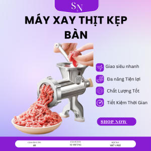 Máy Xay Thịt Bằng Tay Đế Kẹp Bàn Inox  Đa Năng Tiện Ích. Size 10 Có Kèm Đầu Nhồi Lạp Xưởng Xúc Xích. MÁY XAY THỊT CÁ TỎI ỚT QUAY TAY CÓ ĐẾ KẸP BÀN CHẮC CHẮN - MÁY XAY THỊT NHỒI XÚC XÍCH BẰNG TAY- CỐI XAY THỊT CÁ ĐỒ ĂN