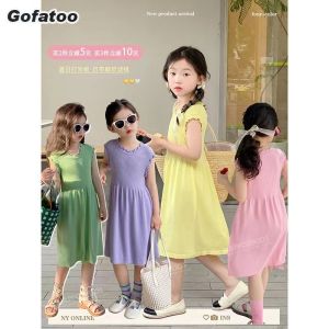 GOFATOO ชุดเด็กผู้หญิง ชุดเจ้าหญิง สไตล์สาวผอม ชุดเด็ก บ้านผ้าฝ้ายบริสุทธิ์สำหรับเด็ก
