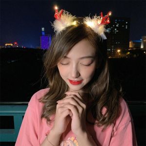 เสริมความมั่นใจด้วยการปรับปรุงความสามารถของกระเป๋าที่คาดผม OQEWPI ที่คาดผมคริสมาส กิ๊ฟติดผมคริสมาส ที่คาดผมมีไฟ เขากวางคริสมาส กิฟหนีบผม น่ารัก H Eadwear ตลกส่องสว่างตุ๊กตาคอสเพลย์สไตล์เกาหลี H Airbands คริสต์มาส H Eadbands